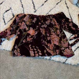 Burgundy Flower Blouse